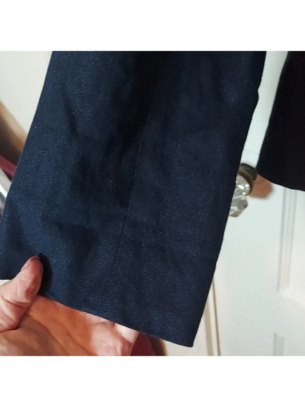 J Crew Metallic Denim Double Breasted Peacoat Size 6